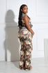 Shaka Denim Floral Contrast Top & Pants SET